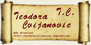 Teodora Cvijanović vizit kartica